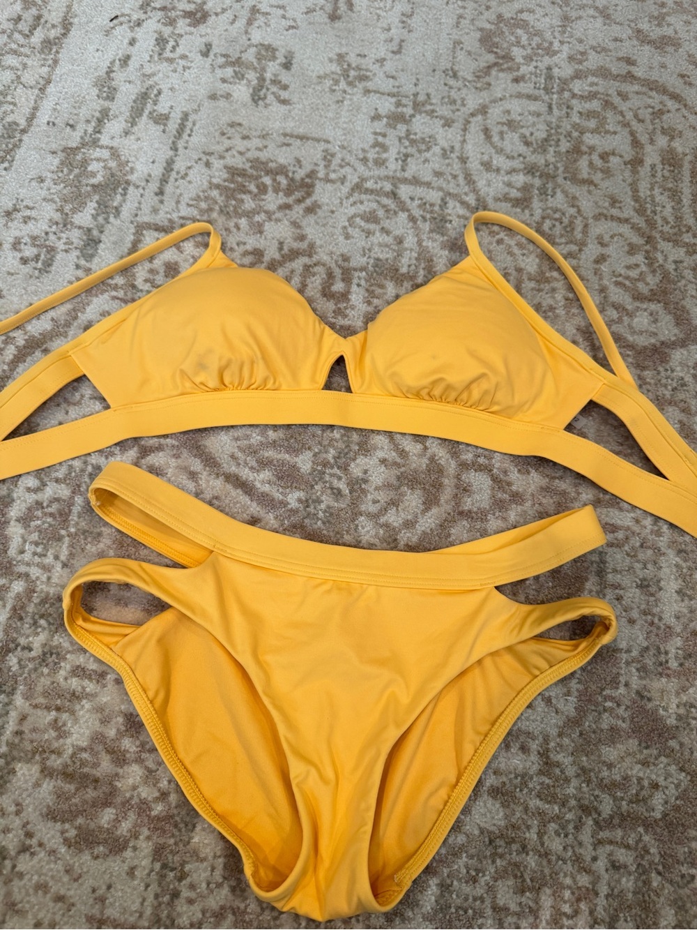Seafolly Yellow Strappy Bikini Set. US size 8.